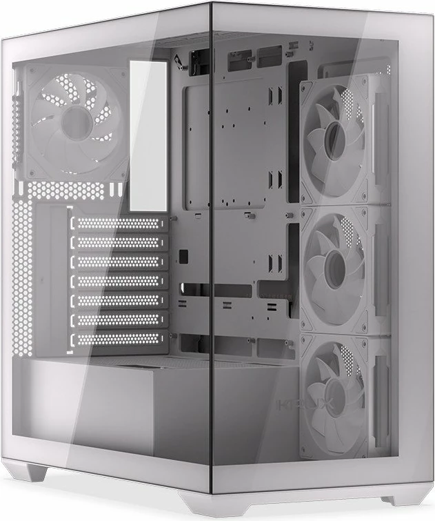 Kasë Krux Exo RGB KRXD009 Midi Tower, ATX/mATX/Mini-ITX, x4 120mm ARGB fan, x2 USB 3.0 + USB-C, e bardhë