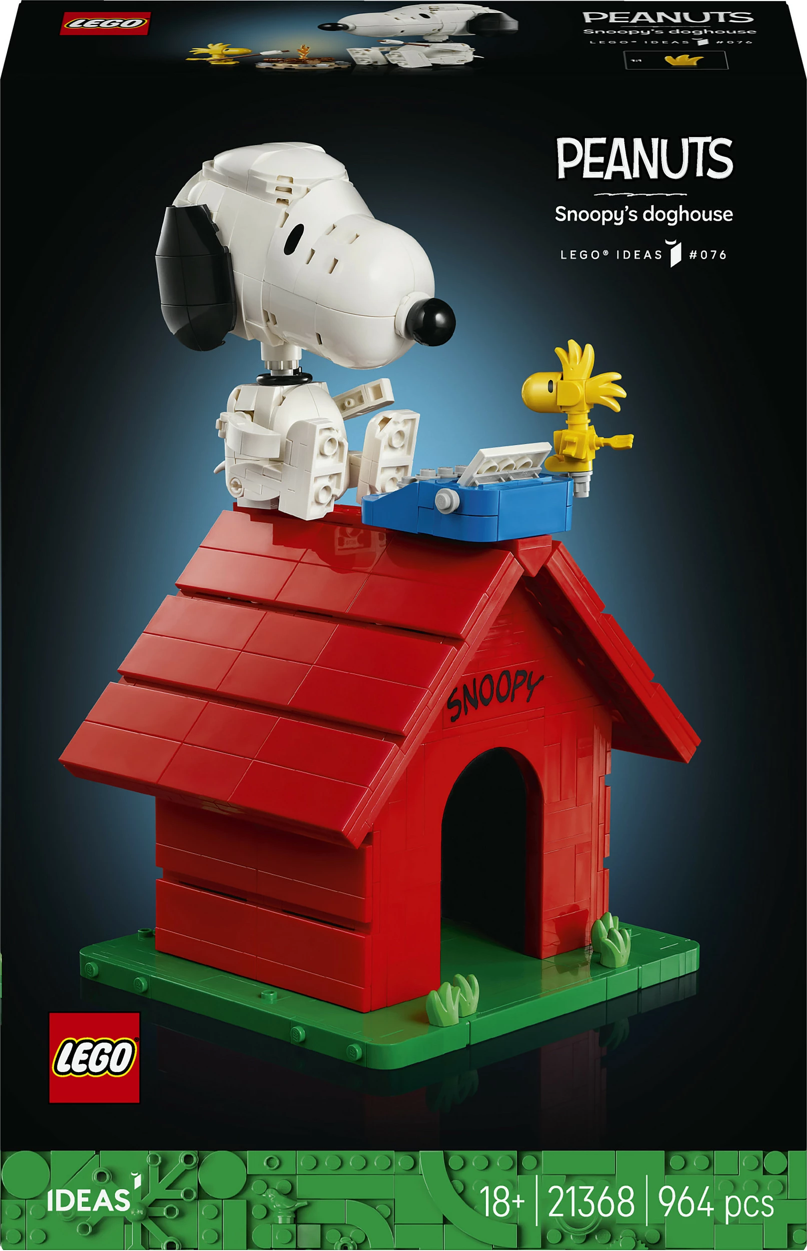 Set ndërtimi LEGO Ideas 21368 Peanuts Shtëpia e qenit e Snoopy, 964 copë, shumëngjyrësh