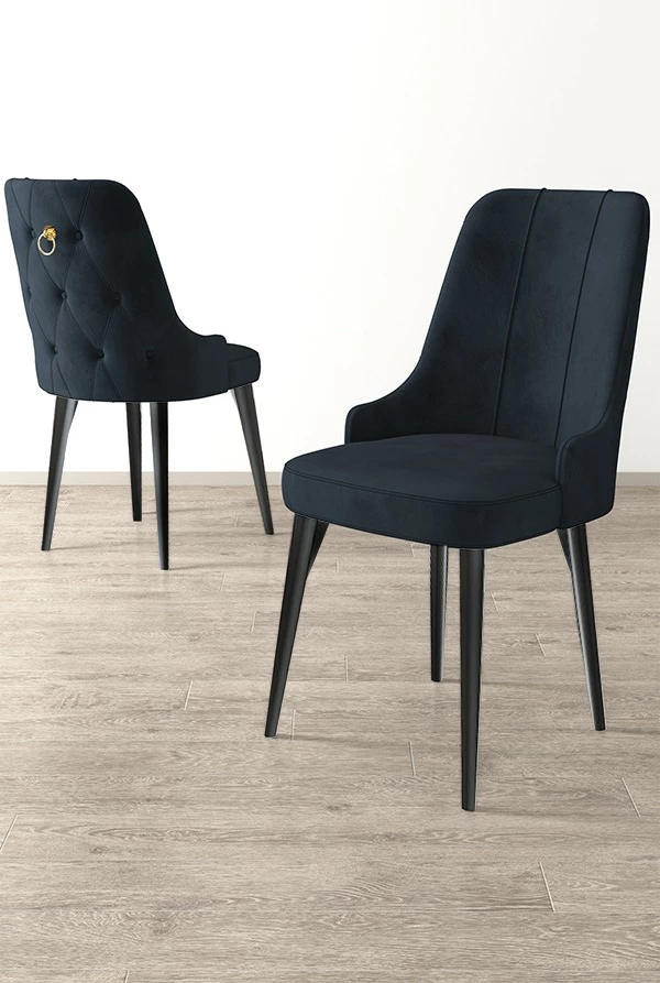 Set karrigesh (4 copë) Hanah Home Newa, antracit, e zezë