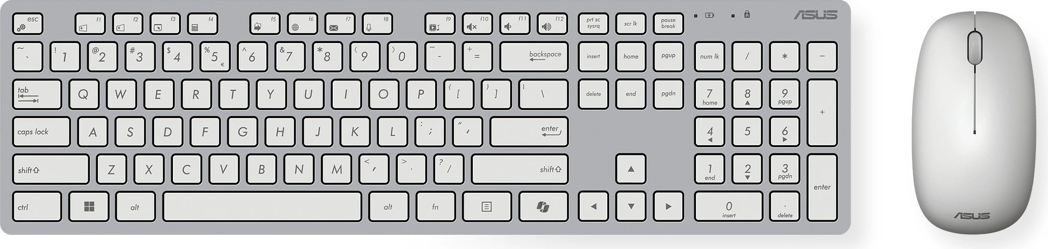 Set tastierë-maus ASUS W5000, wireless, full-size, bardhë