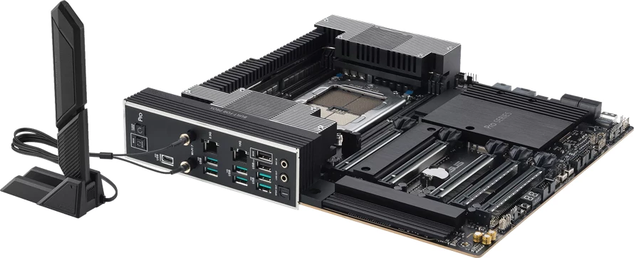 Pllakë amë ASUS Pro WS TRX50-SAGE WIFI, sTR5/TRX50, 4x DIMM DDR5 ECC, 3x M.2, 4x SATA, SlimSAS, PCIe 5.0, 10Gb + 2.5Gb LAN, WiFi 7, Bluetooth 5.4, CEB