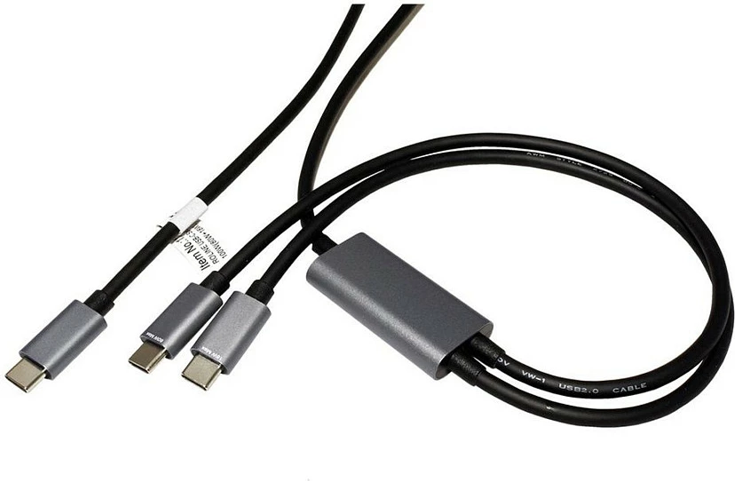 Kabllo USB-C ROLINE 11028308, 1.85 m, USB-C në 2x USB-C, USB 2.0, PD 100W, e zezë