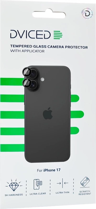 Dviced Tempered Glass Camera Protector for iPhone 17 with Applicator