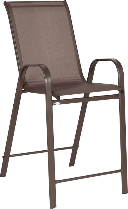 Karrige për bar Calan, metal ngjyrë kafe e errët, textilene kafe, 55x70x114cm