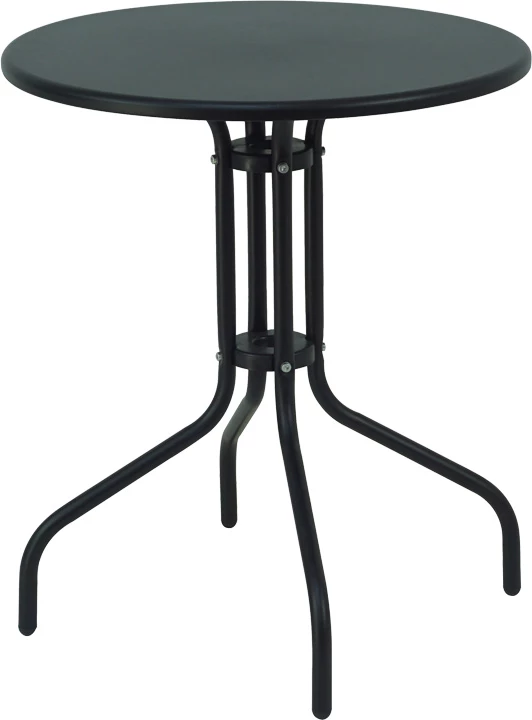 Tavolinë me karrige Vergo-Sussie, metal i zi, Φ60x70cm