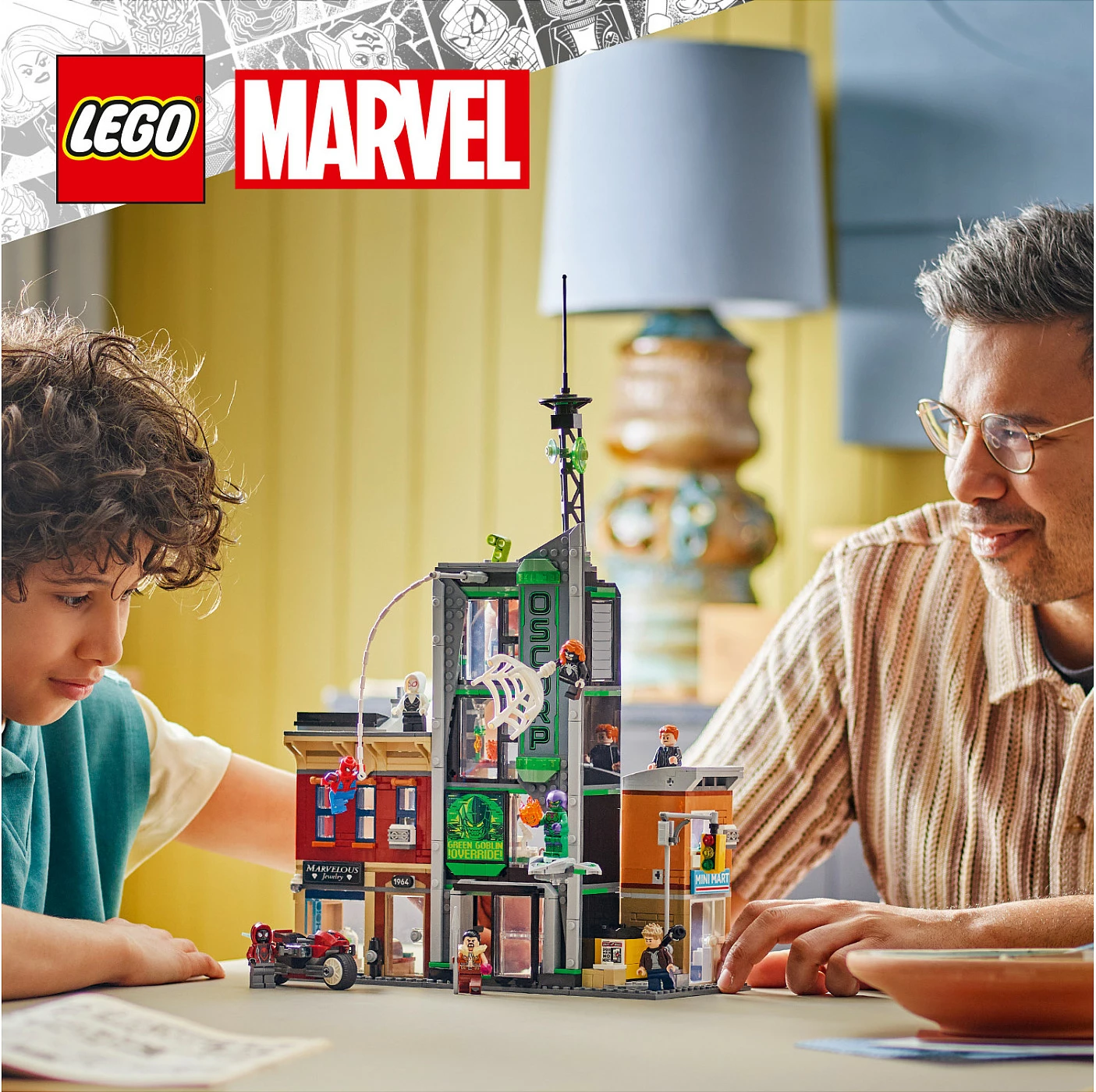Set ndërtimi LEGO Marvel Spider-Man vs. Oscorp 76324, 808 copë, 10+, shumëngjyrësh