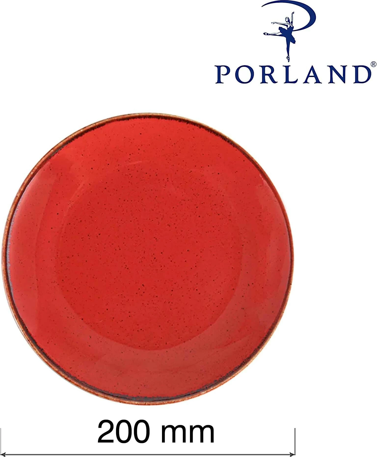 Pjatë e sheshtë Porland Seasons Magma 200 mm, e kuqe, set 6 copë