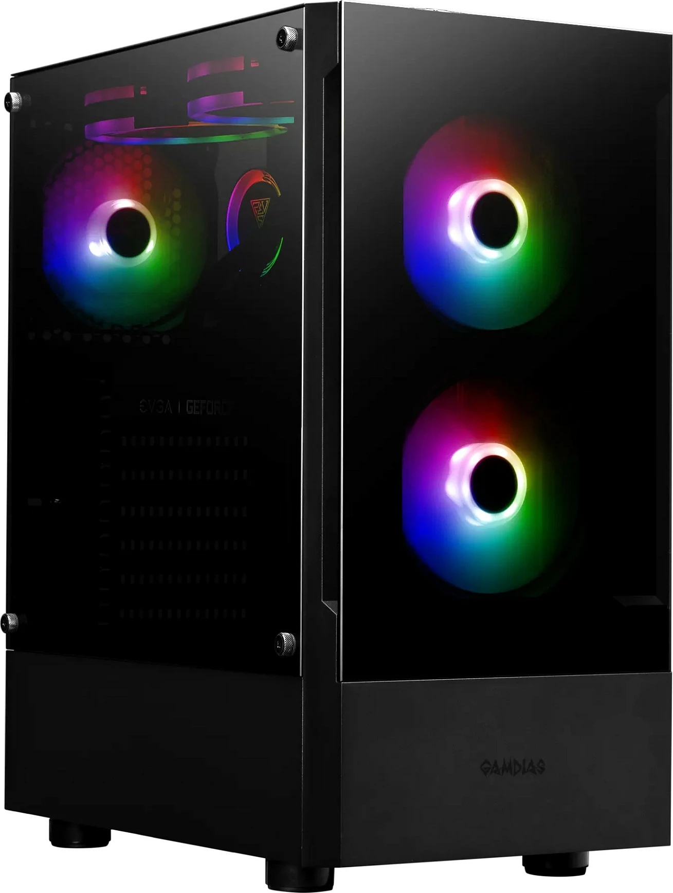 Kasë Gamdias Talos E3, Midi Tower, ATX/mATX/Mini-ITX, 3x120mm fan RGB, e zezë