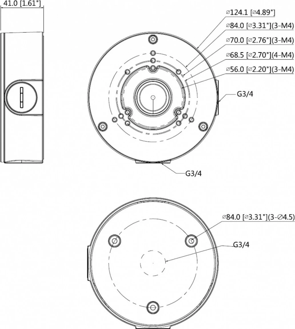Adapter montimi Dahua PFA130-E, për kamera, i bardhë