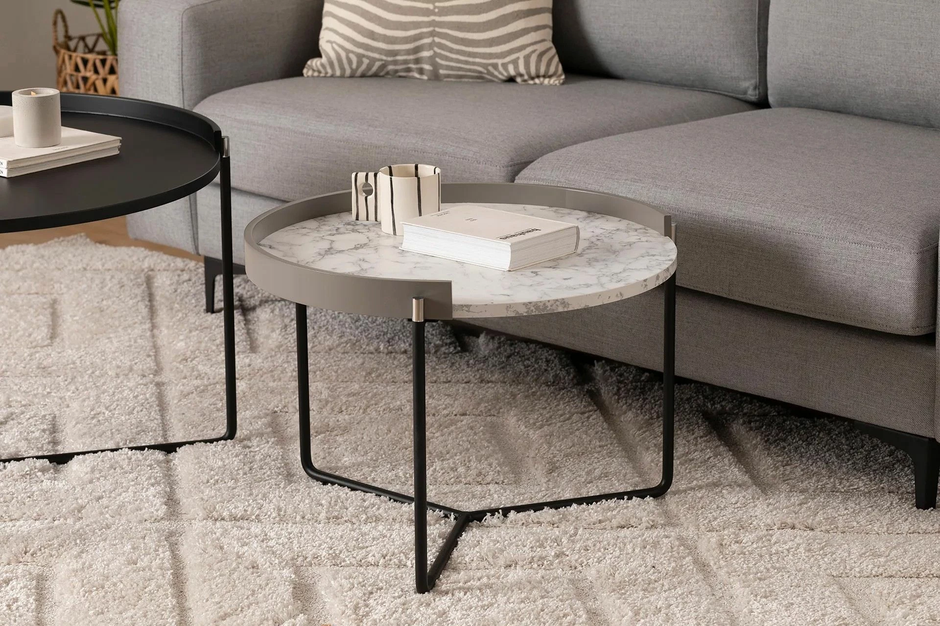 Set tavolinash ndihmëse (2 copë), Skye Decor, Mandy, ngjyrë antracit