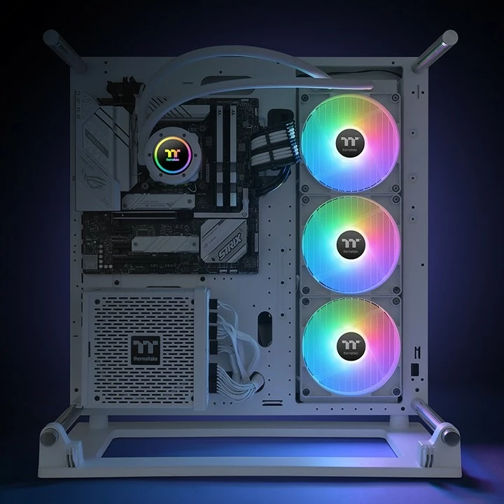 Komplet ftohës me lëng Thermaltake TH420 V2 ARGB, 84.32 cfm, Bardhë