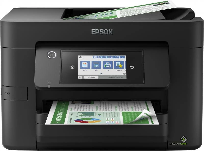 Printer multifunksional Epson WorkForce Pro WF-4825DWF (C11CJ06404), A4, inkjet, duplex, Wi‑Fi/Wi‑Fi Direct, ADF 35 fletë, ekran me prekje 10.9 cm, e zezë