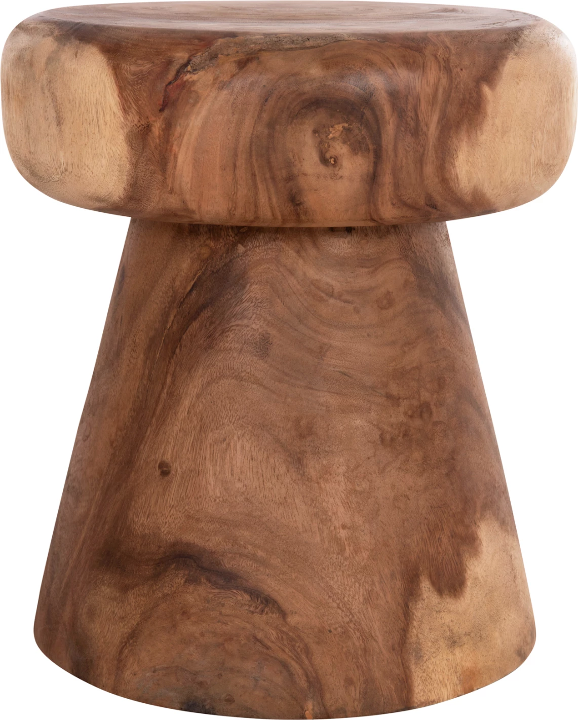 Tavolinë anësore e rrumbullakët CUPRE, dru suar i fortë, ngjyrë natyrale, FH9793.11, 40x45cm