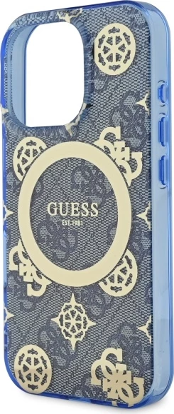 Mbështjellës Guess GUHMP16XH4PYEEB për iPhone 16 Pro Max 6.9", hardcase, MagSafe, blu
