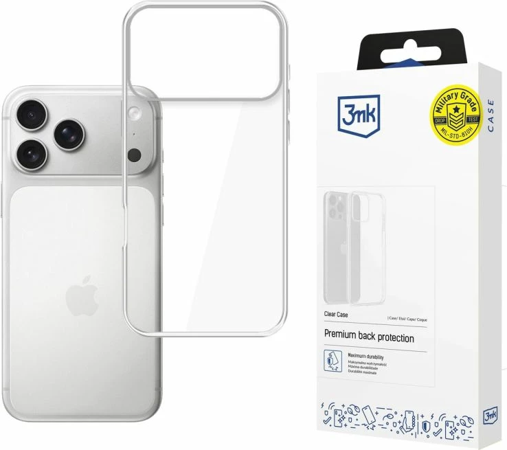 Kuti mbrojtëse për iPhone 17 Pro Max 3mk Clear Case, transparente