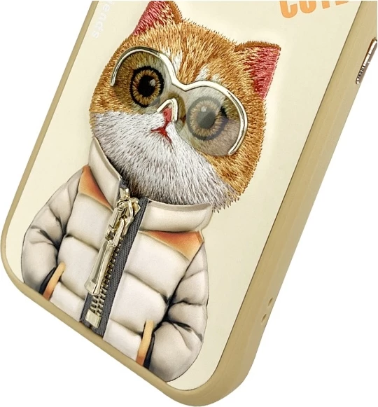 Mbështjellës Nimmy Cool&Cute 2.0 Cat për iPhone 15 Pro 6.1", hardcase TPU/PC, Gjelbër, në kuti