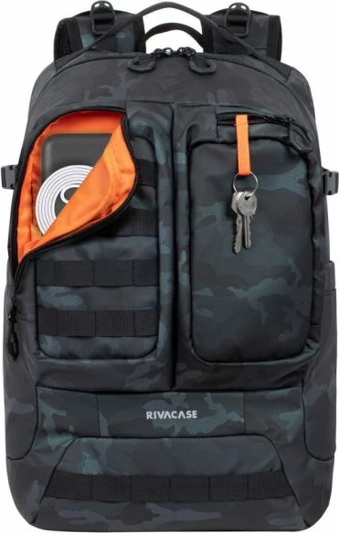 Çantë shpine për laptop RIVACASE 7661, 32L, për 17.3\", Navy Camo
