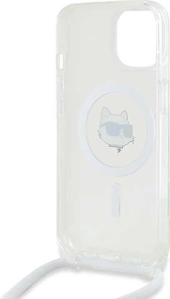 Mbështjellës Karl Lagerfeld IML Choupette Head & Cord MagSafe për iPhone 13/14/15, Transparent