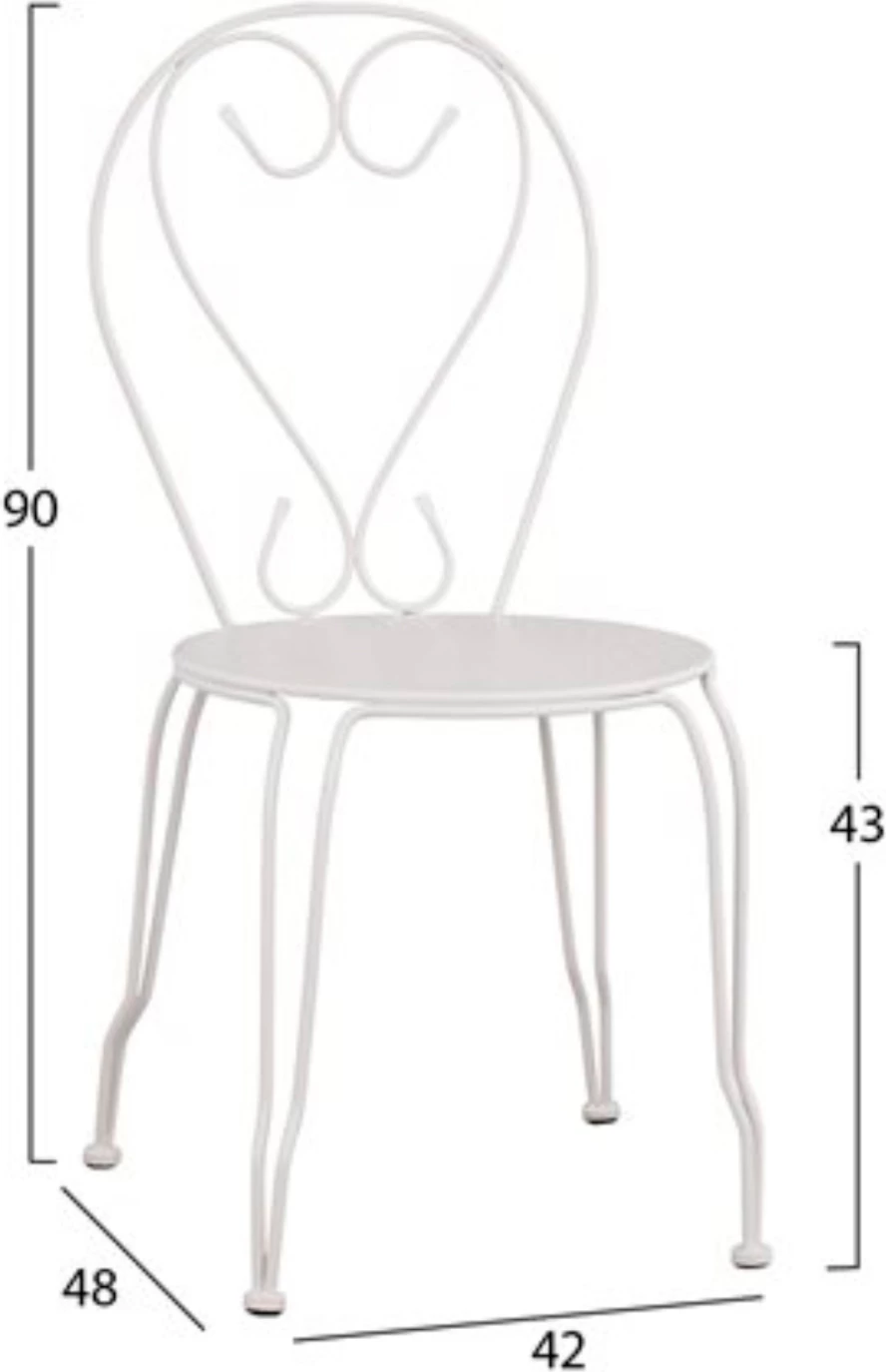 Set kopshti tavolinë & karrige FH11875, 3 pjesë, të bardha