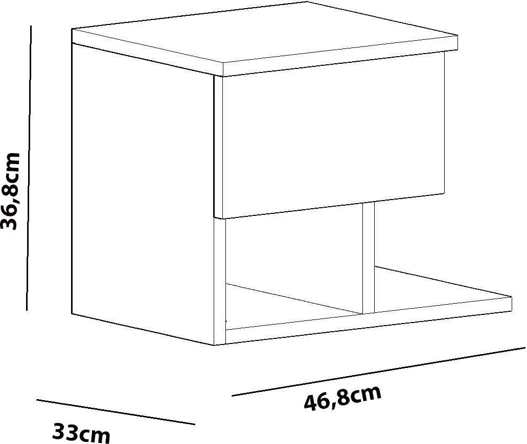 Komodinë Hanah Home, Yasso, e bardhë