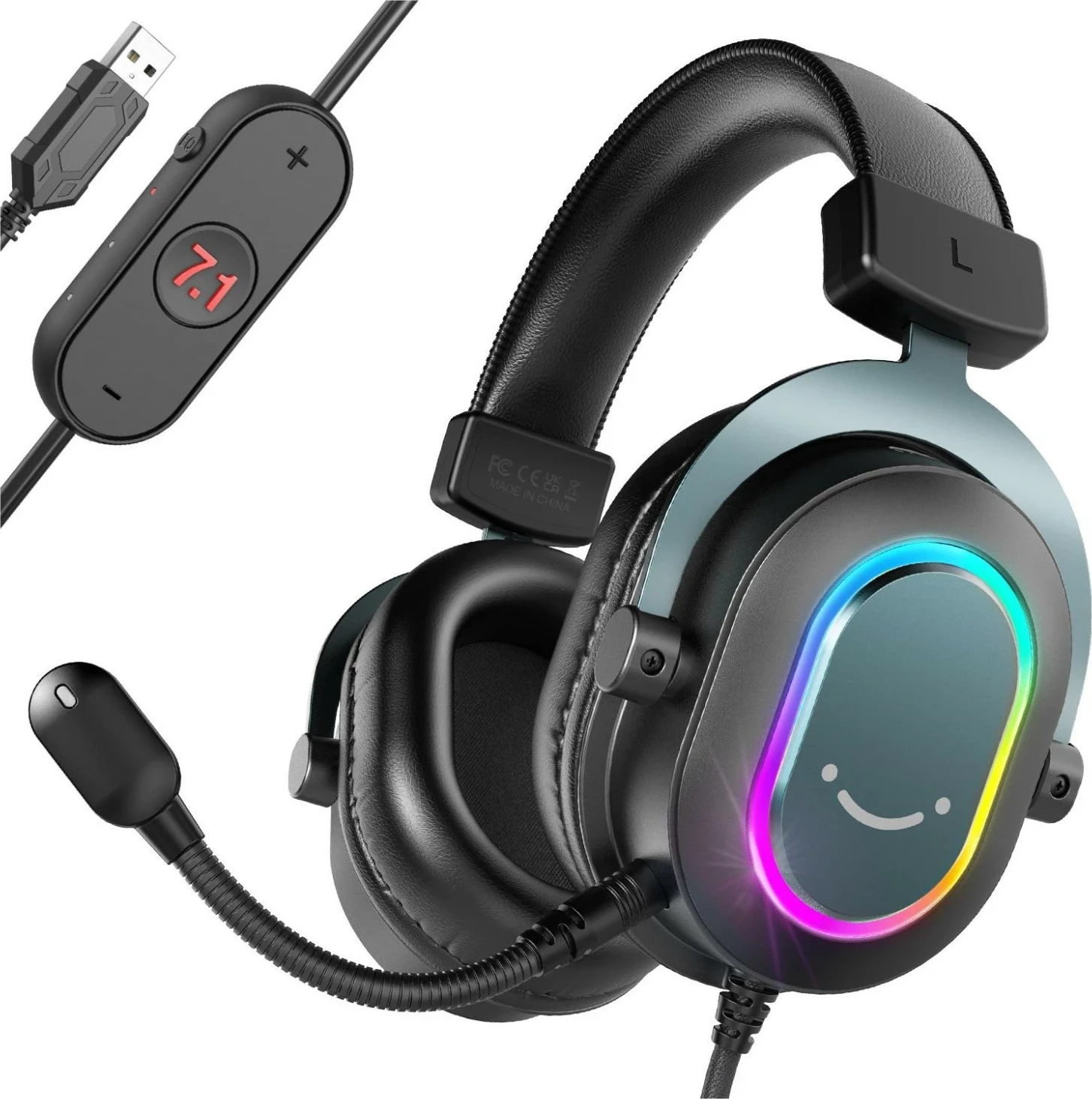 Kufje FIFINE H6 AmpliGame, 7.1 Surround, RGB, me mikrofon, USB/3.5mm, të zeza