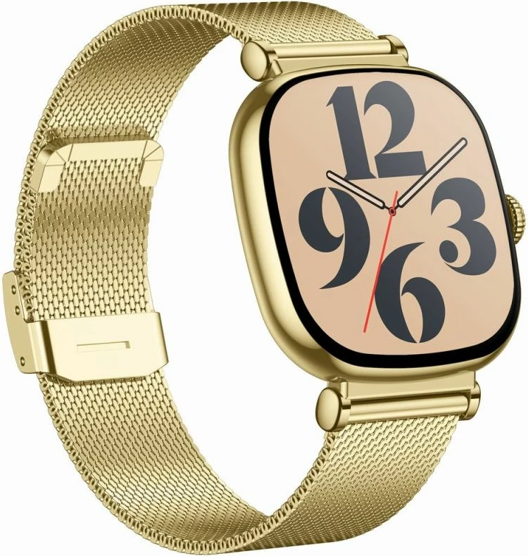 Smartwatch për femra Gravity GT32-1, gold me rrip rezervë rozë