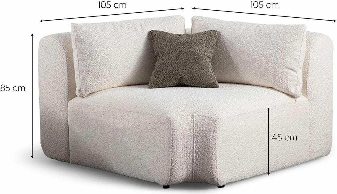 Këndare Sofia, e bardhë, Atelier del Sofa (L1 + O1 + C + O1 + 1R)