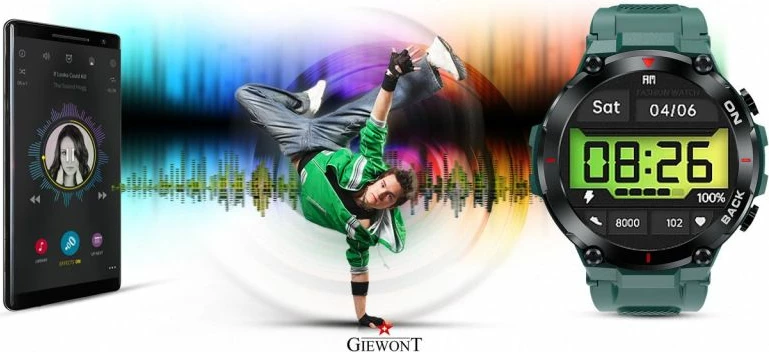 Smartwatch sportiv Giewont, jeshil