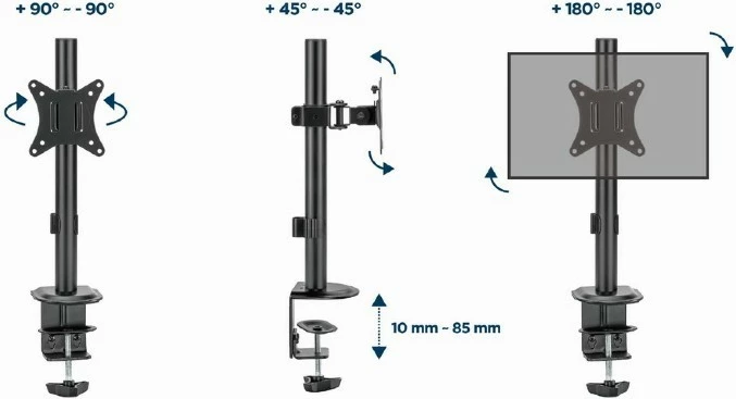 Krah monitori Gembird MA-D1-02, për tavolinë, 17-32 inç, 9 kg, i zi