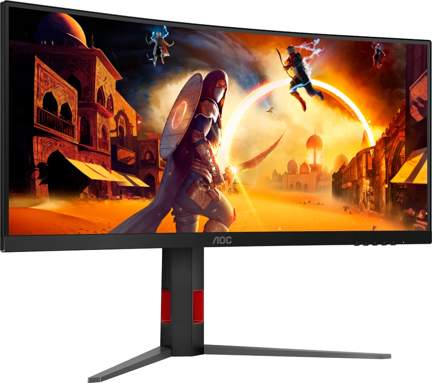 Monitor gaming AOC CU34G4Z 34\" i lakuar, WQHD 3440x1440, 240Hz, 1ms, Fast VA, HDR400, Adaptive Sync, i zi/kuq