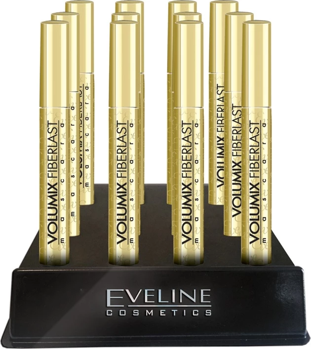 Mascara për femra Eveline Cosmetics Volumix Fiberlast Volumizing and Lengthening, e zezë, 12 copë