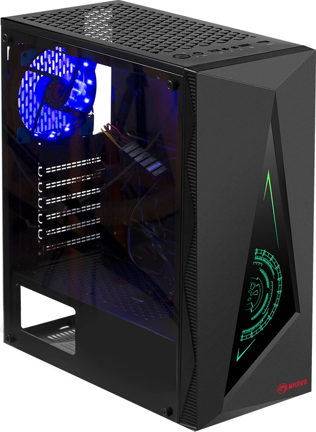 Kasë Marvo CA-119 ATX mid-tower, RGB, xham i temperuar, e zezë