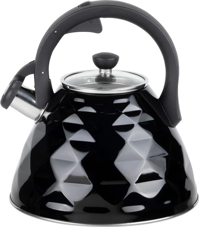 Çajnik me fishkëllimë Resto Almaaz 90610 3 L, çelik inox, për induksion, i zi