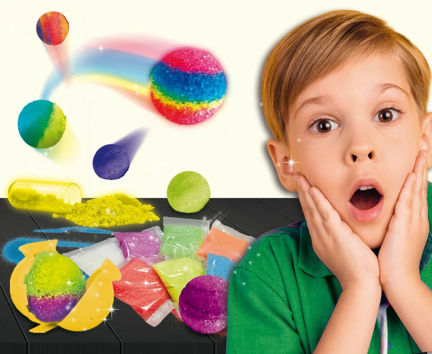 Set edukativ shkencor, Lisciani, I'm a Genius Amazing Balls 304-PL110452, krijim topthash kërcyes me shkëlqim në errësirë, 8+