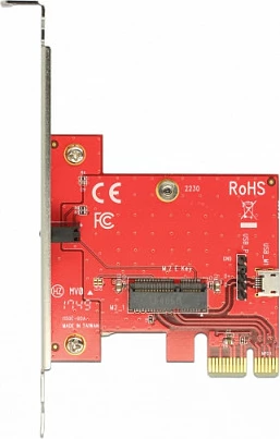 Kartelë PCIe DeLOCK 89889, adaptor M.2 Key E, PCI Express x1, USB 2.0