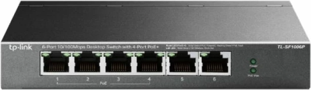 Switch TP-LINK TL-SF1006P, 6-port 10/100Mbps, 4x PoE+ (67W), zi