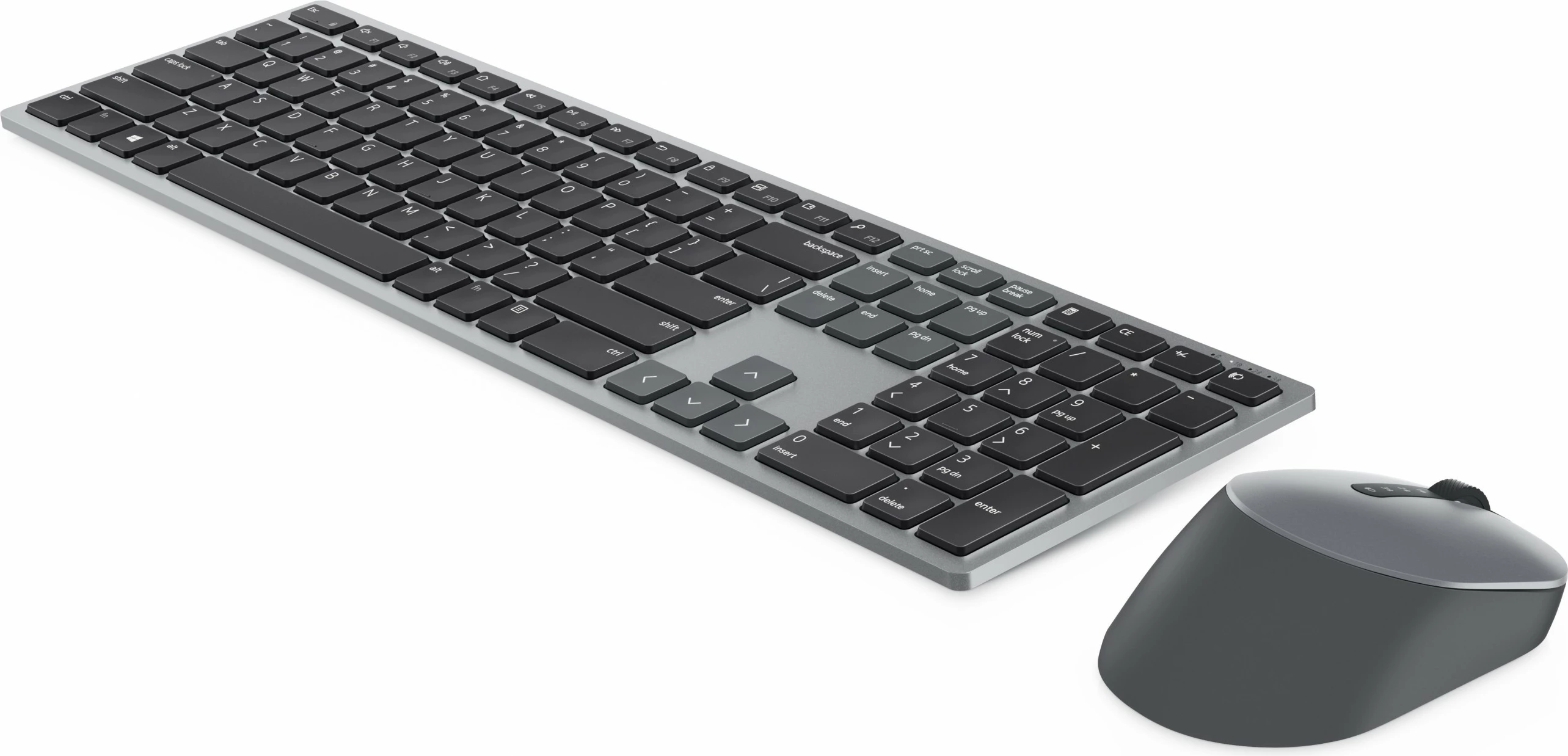 Tastierë DELL KM7321W, Full-size, Wireless, RF Wireless + Bluetooth, AZERTY, Maus përfshirë, Gri, Titanium