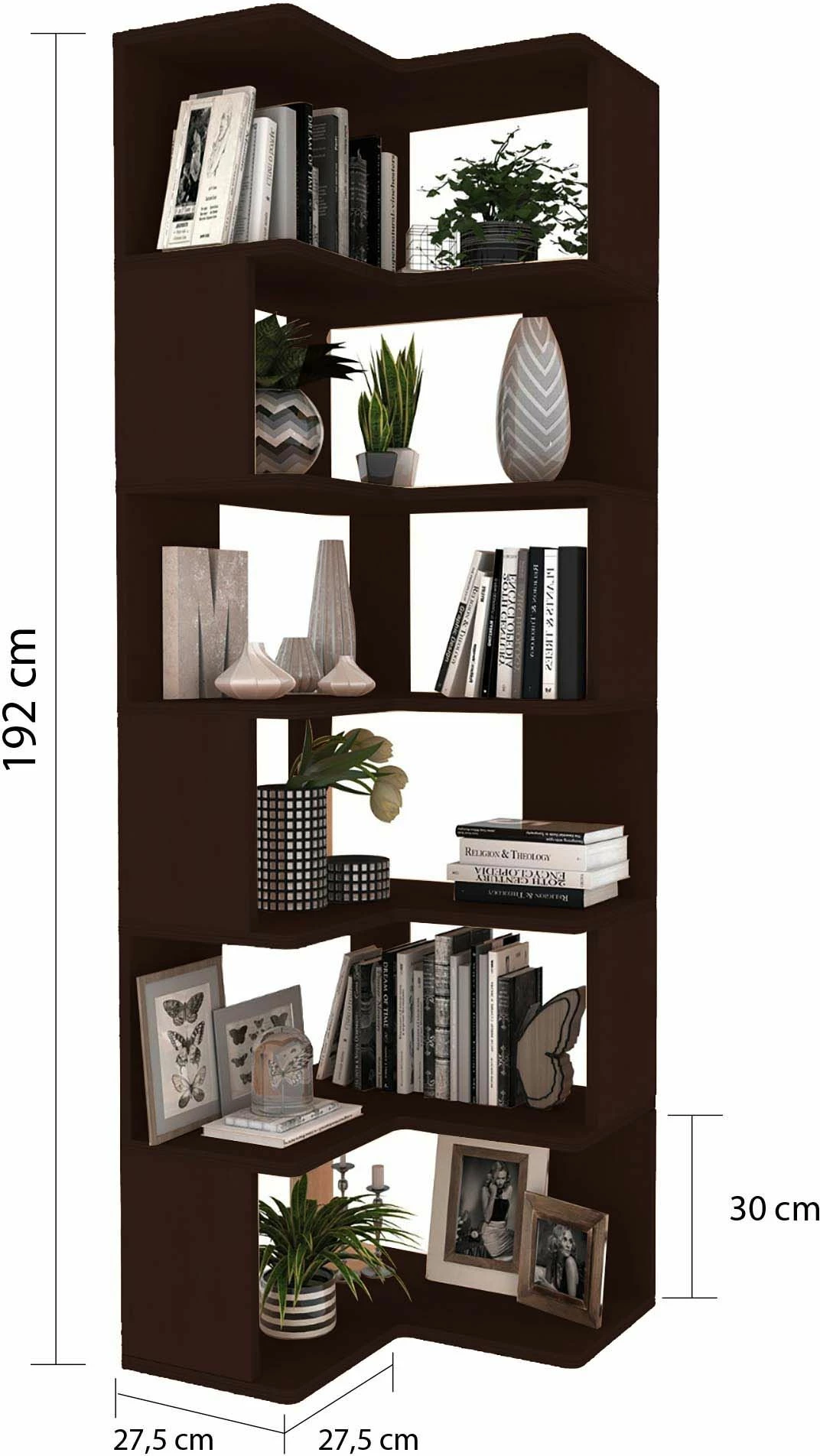 Tavolinë studimi me raft librash, ngjyrë arre, Skye Decor, CPT4803-150