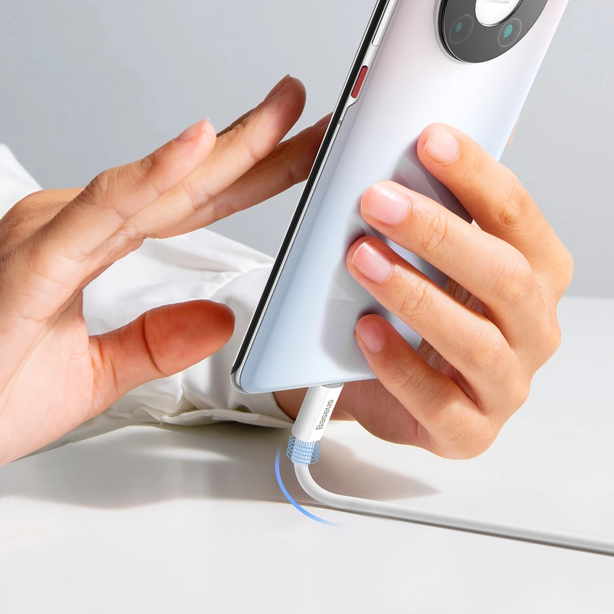Kabllo Baseus Superior Series SUPERVOOC USB-A në USB-C 65W, 1m, Bardhë