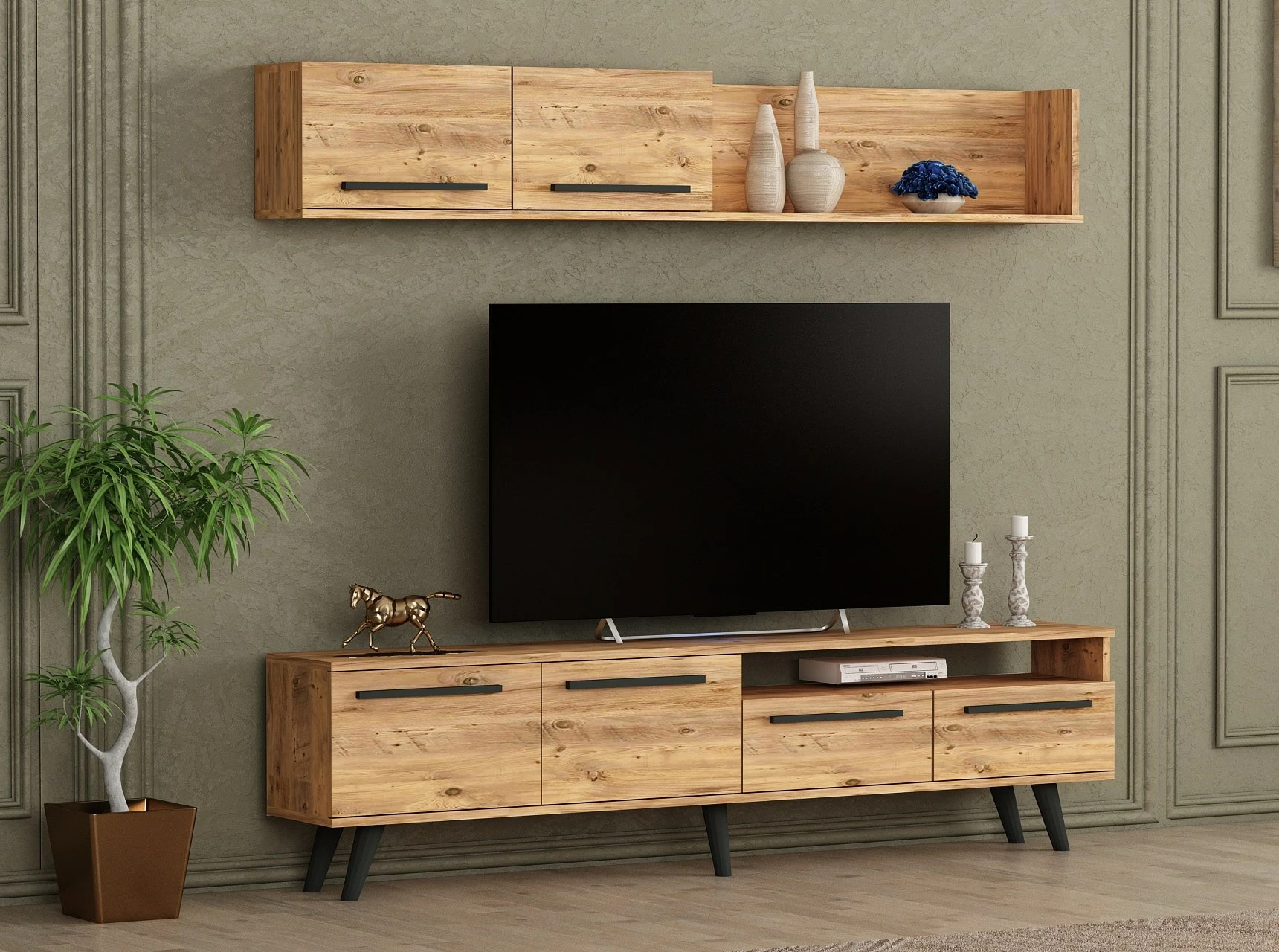 Komodë TV Hanah Home, Mono, ngjyrë Atlantic Pine