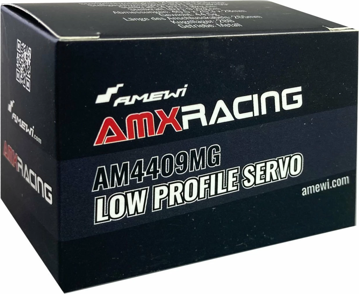 Servo low-profile për RC Amewi AMX Racing AM4409MG 9.2kg/cm 4.8-6V me ingranazh metalik, zi/kuqe