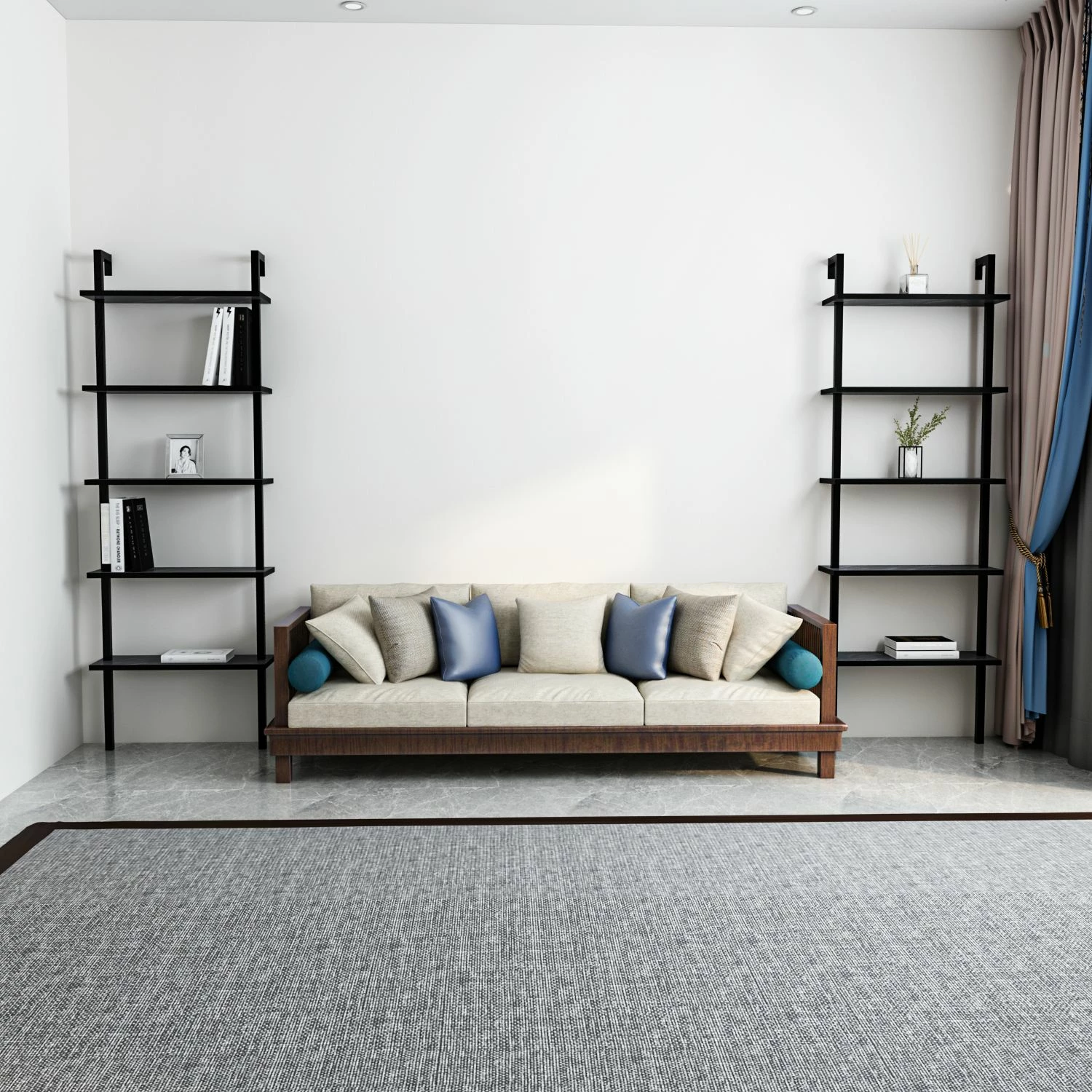 Raft librash Hanah Home, Piante, ngjyrë e zezë
