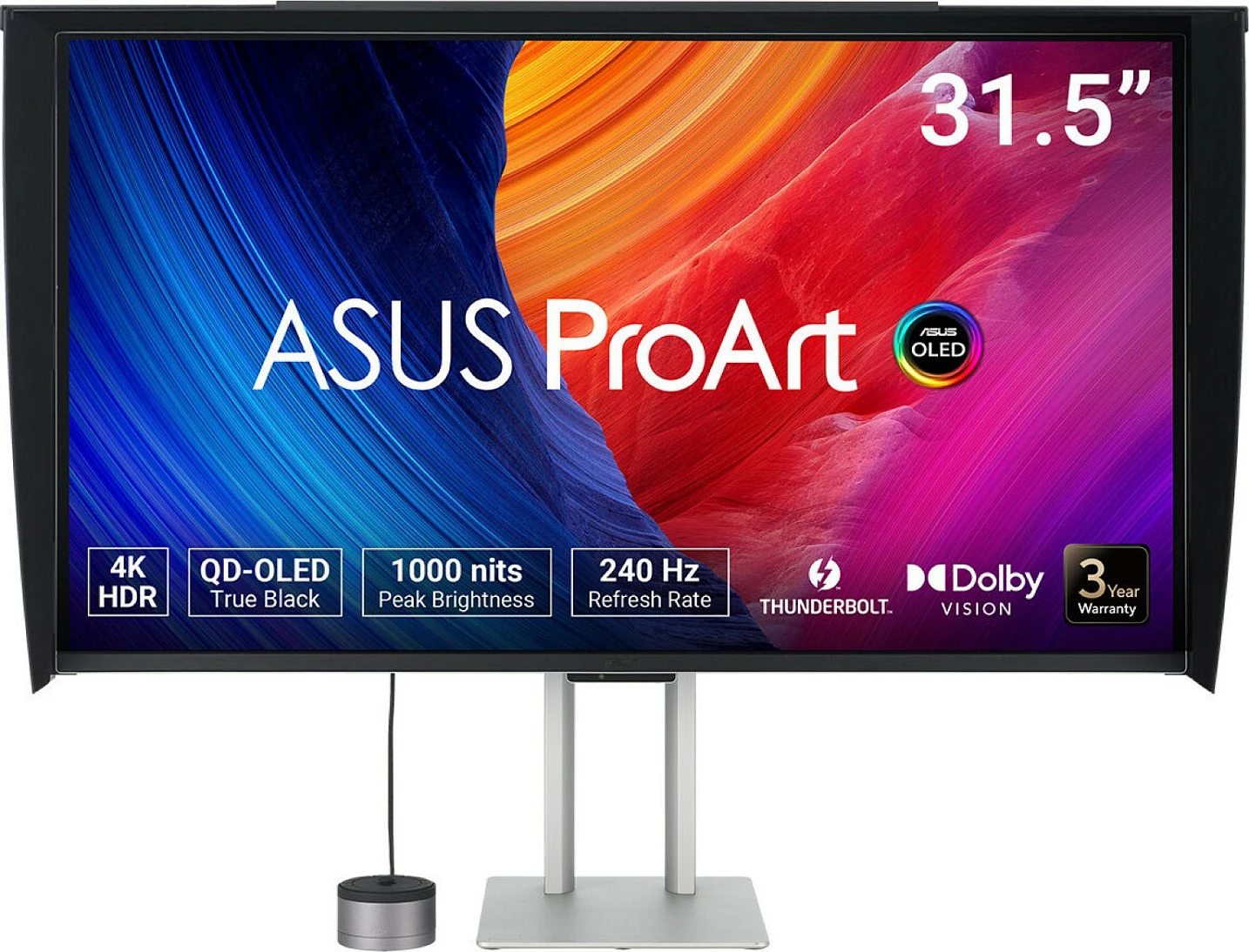 Monitor ASUS ProArt OLED PA32UCDMR-K, 31.5", 4K UHD, 240Hz, QD-OLED, Thunderbolt 4, zi/argjendtë