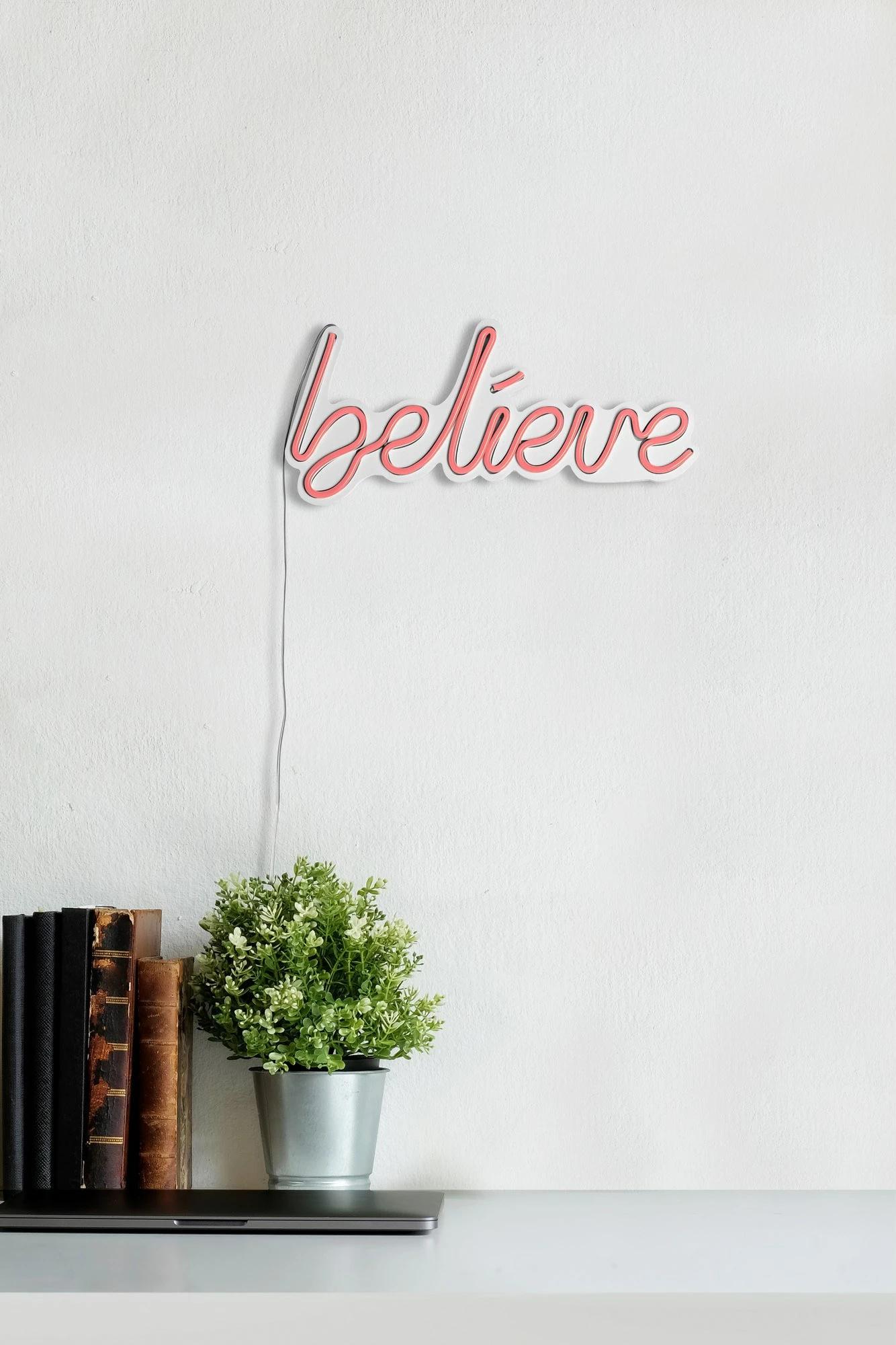 Dritë dekorative LED plastike, 'Believe', ngjyrë rozë