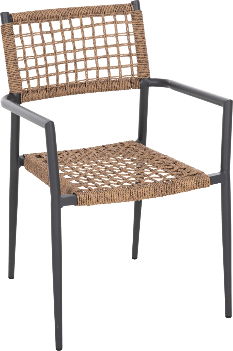 Karrige TRILAN FH6044.03 alumini në ngjyrë antraciti-sintetik ratan në ngjyrë natyrale 57x59x85Hcm