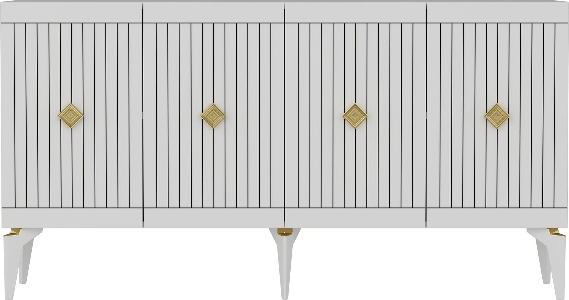 Konsolë, ngjyrë e bardhë dhe ari, Skye Decor, 150x79x40cm