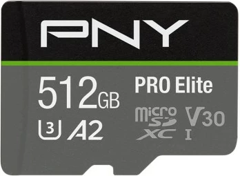 MicroSDXC PNY PRO Elite 512GB, Class 10, U3, V30