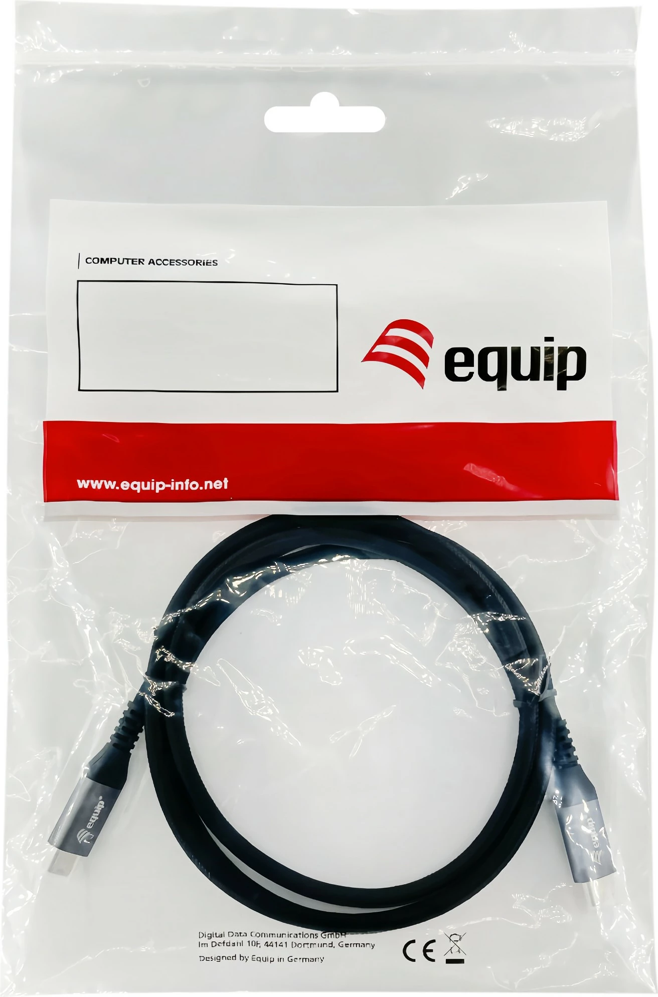 Kabllo USB C në C Equip 128371, 1m, USB 3.2 Gen 2, 10Gbps, e zezë