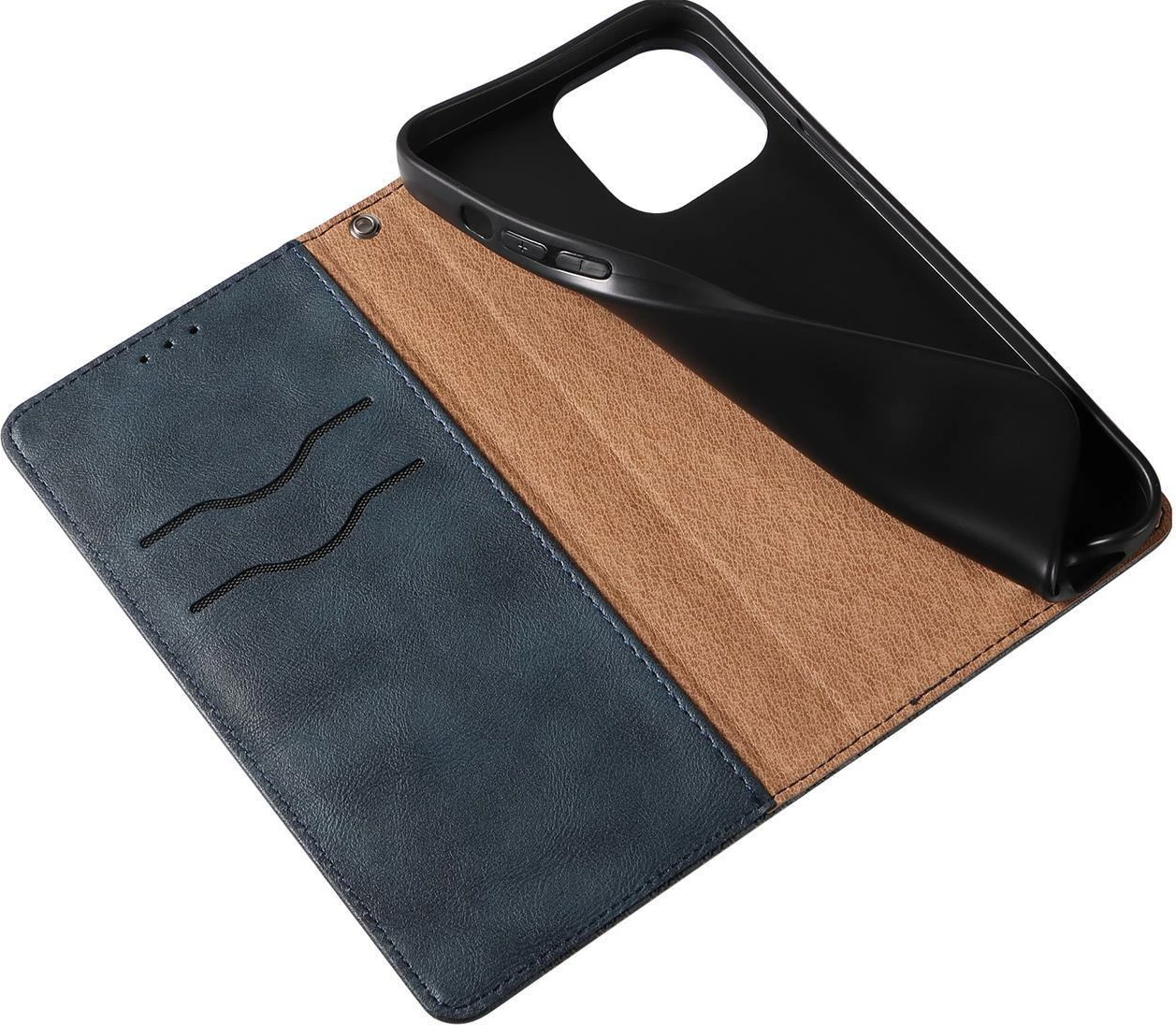 Mbështjellës Hurtel Magnet Strap Case për iPhone 14 Pro Max, me kapak, portofol, qëndrim, rrip dore, kaltër