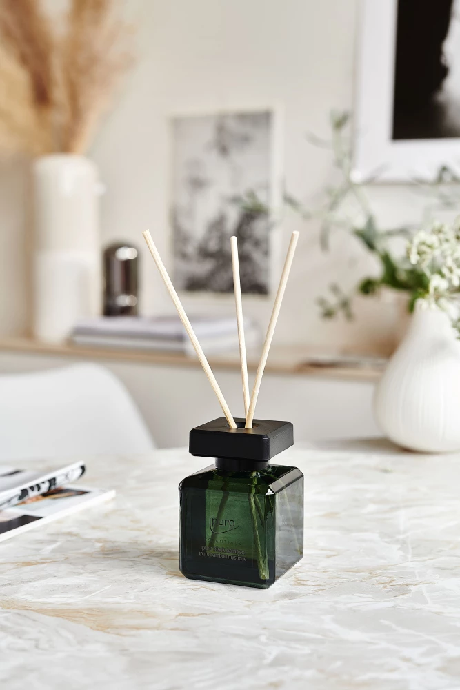 Aromë ambienti ipuro black bamboo, shishe qelqi, 100ml, 6x7x23cm